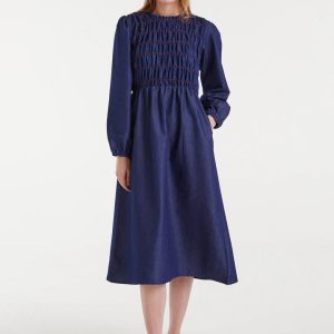 Vestido midi azul