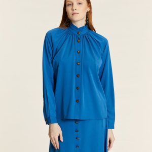 Blusa botón azul