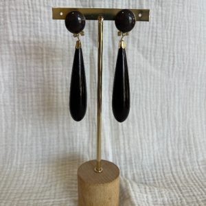Pendiente Coral Negro Grande