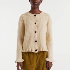 Cárdigan beige corazón