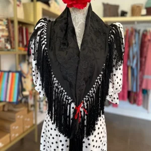 Mantón María Al tono Negro