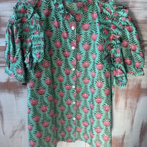 Camisa Estampada Verde Agua