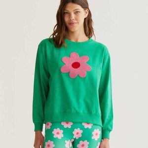 Sudadera flor rosa