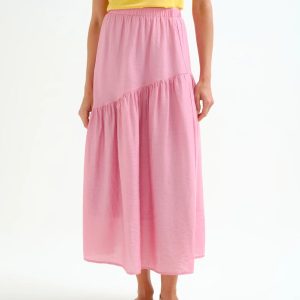 Falda larga rosa
