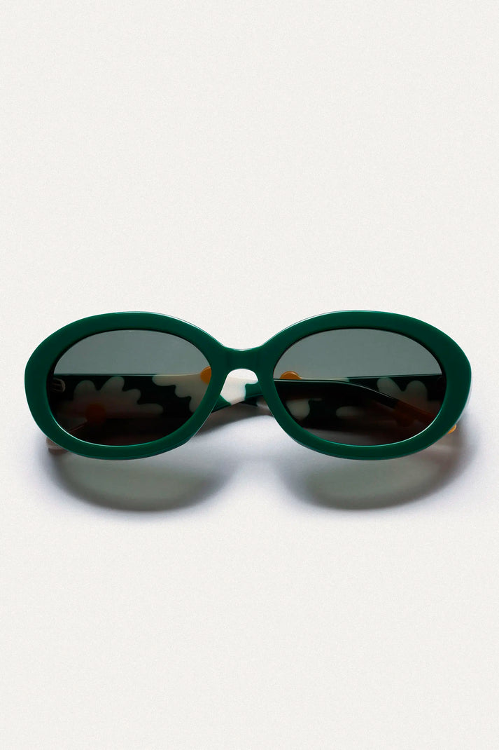 Gafas de sol verdes con estampado de margaritas - Imagen 3