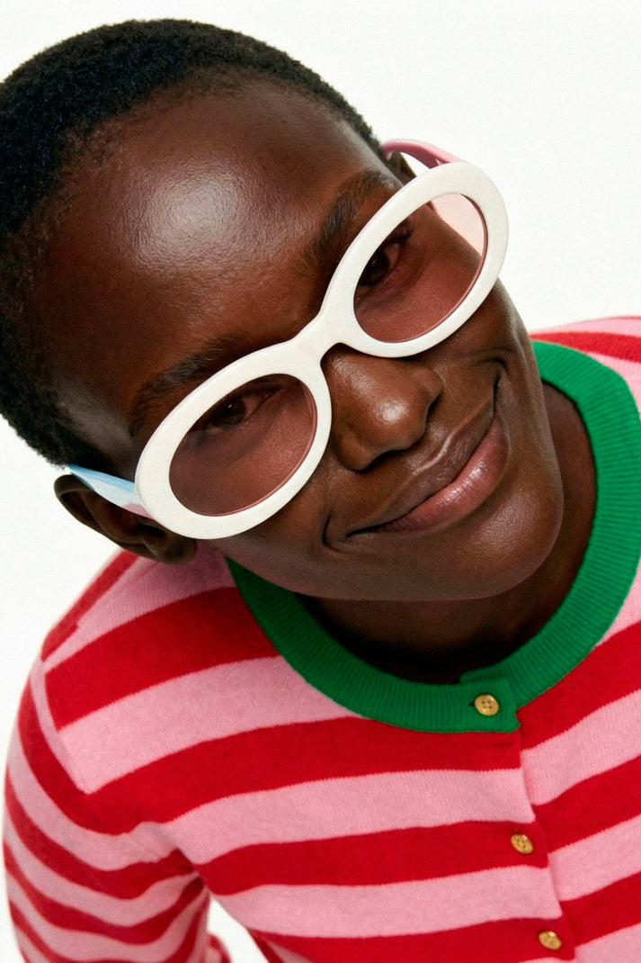 Gafas de sol blancas con punta de patillas multicolor verde y rojo - Imagen 7