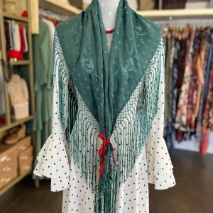 Mantón Bordado Verde