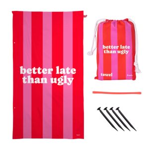 Toalla playa «better late than ugly»