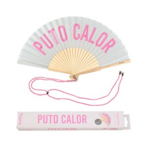 Abanico «Puto calor» gris
