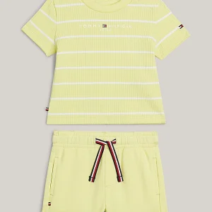 Tommy Hilfiger conjunto essential short y camiseta amarillo