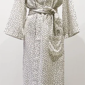 KIMONO LARGO BLANCO DE LUNARES