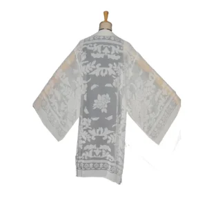 Kimono de terciopelo devore Blanco roto