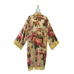 Kimono de terciopelo devore Rosas