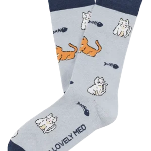 Calcetín estampado cats ciel LM400