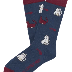 Calcetín estampado cats navy LM400