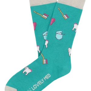 Calcetín estampado dents teal blue LM400