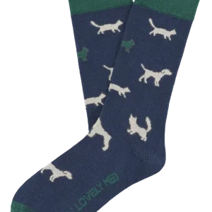Calcetín estampado dogs & cats navy LM400