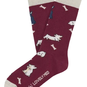 Calcetín estampado dogs wine LM400