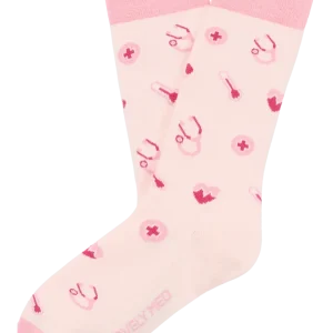 Calcetín estampado nurse pink LM400