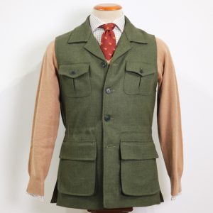 Chaleco verde cuello camisero