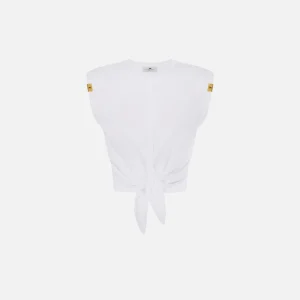 Elisabetta Franchi camiseta de punto con nudo