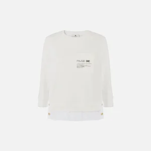 Elisabetta Franchi jersey de felpa con detalles de popelina