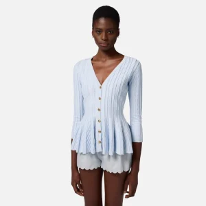 Elisabetta Franchi cardigan plisado de punto