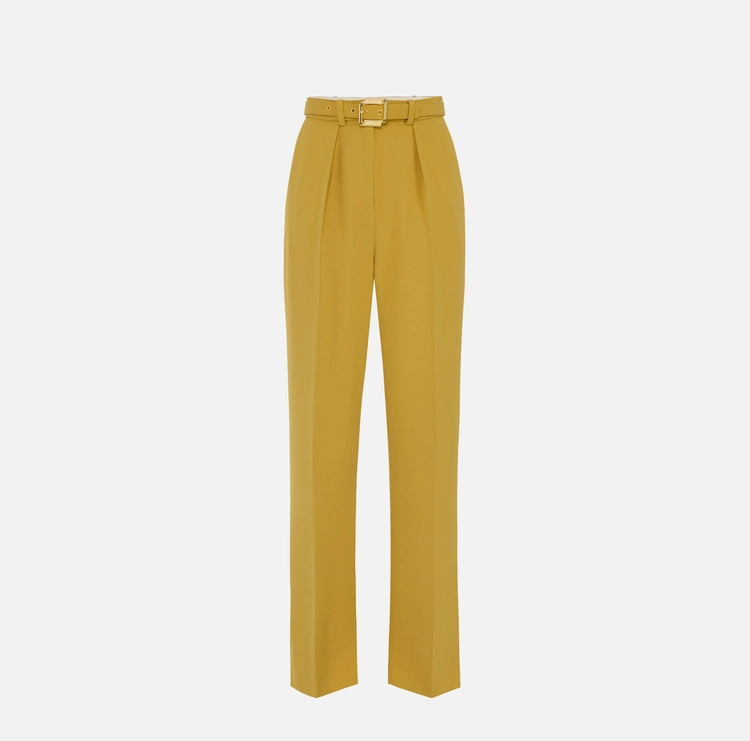 Elisabetta Franchi pantalon de crepe ligero con cinturon - Imagen 3