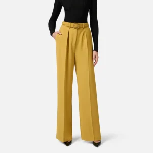 Elisabetta Franchi pantalon de crepe ligero con cinturon