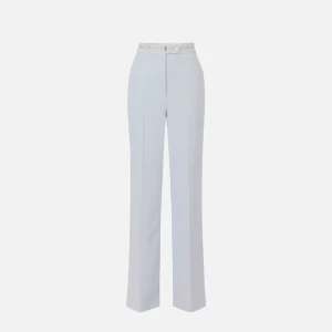Elisabetta Franchi pantalon de crepe ligero con cinta logotipo