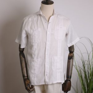 Guayabera manga corta blanca