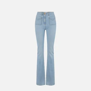 Elisabetta Franchi pantalon denim acampanado con bolsillos pequeños