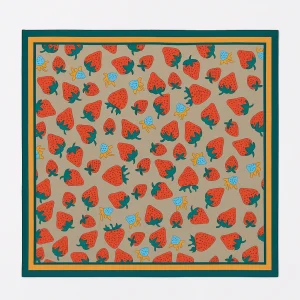 Pañuelo de seda 52×52 cm Fresas