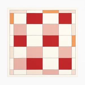 Pañuelo de seda 52×52 cm cuadros blanco rojo y rosa
