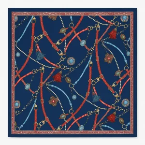 Pañuelo de semiseda 70×70 cm azul marino