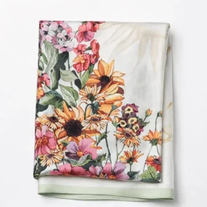 Pañuelo de semi seda 90×90 cm Sol beige