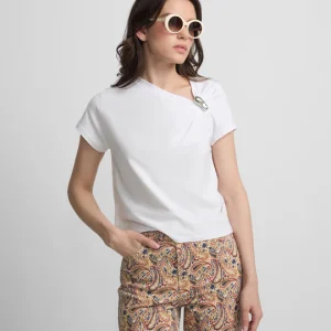 Silbon camiseta woman nudo aplique blanca