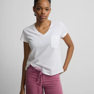 Silbon camiseta woman bolsillo raqueta blanca