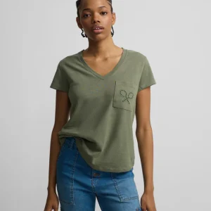 Silbon camiseta woman bolsillo raqueta verde