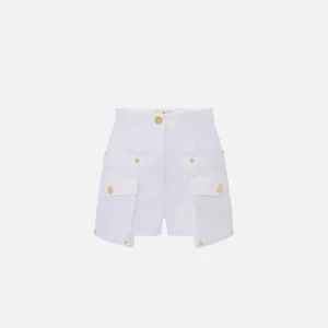 Elisabertta Franchi shorts de gabardina con bolsillos grandes blancos