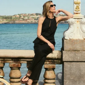 Silbon pantalon lino negro