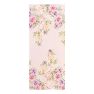 Pañuelo de seda Rosa con flores fular