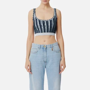 Elisabetta Franchi top de viscosa con micro vuelos