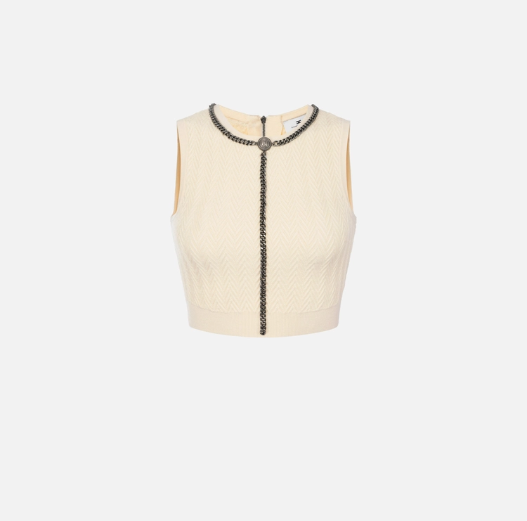 Elisabetta Franchi top de viscosa con cadena - Imagen 6