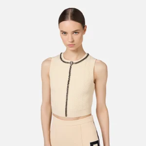 Elisabetta Franchi top de viscosa con cadena