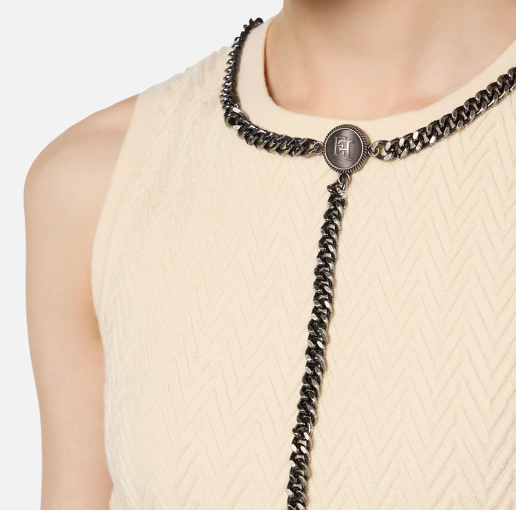 Elisabetta Franchi top de viscosa con cadena - Imagen 5
