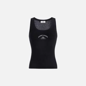 Elisabetta Franchi top de punto en negro con logotipo