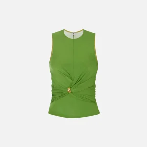 Elisabetta Franchi top de punto con detalle joya