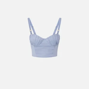 Elisabetta Franchi top de tefetan de nailon de rayas