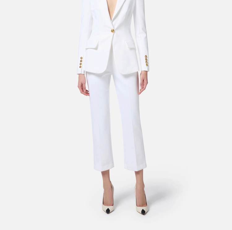 Elisabetta Franchi traje de crepe de cierre simple